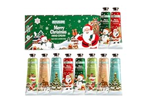 Luthando Zestaw Kremów do Rąk - 10-pak Mini Kremów do Rąk na Boże Narodzenie - Prezenty Świąteczne dla Kobiet i Mężczyzn, Zestaw Kremów Nawilżających dla Bardzo Suchych, Popękanych Rąk, Prezent na