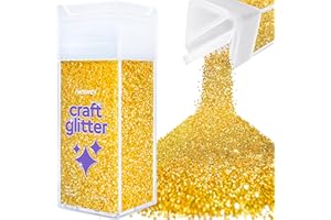 Hemway Premium Craft Glitter Shaker - Gold | 130g Fine Metallic Flake Sequins for Resin & Epoxy Crafts | Craft Supplies for Festival, Tumblers, Body, Face, Eye & Nail Art
