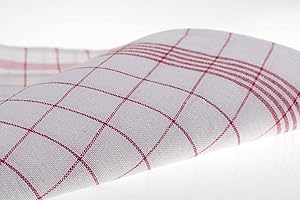 Castejo 10er-Set Geschirrtücher/Trockentuch/Küchentücher rot-weiß-kariert 50x70 cm aus 55% Leinen, 45% Baumwolle, CA29/30 rot