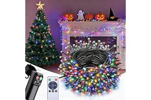 FGRYB Guirlande Lumineuse Exterieur Noel à Pile, 10M 100 LED Guirlande Intérieur Multicolore avec Télécommande/8 Modes/Timer, IP44 Étanche Lumières Decoration pour Chambre, Fête, Mariage, Escalier, Jardin