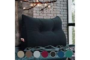 VERCART Rückenkissen Keilkissen Kopfende Großes Bettkissen Bequemes Lesekissen und Rückenteil im Bett 2 in 1 Rückenlehne und Kopfkissen Langes XXL Kissen Sofa Couch Samt 80cm Schwarz