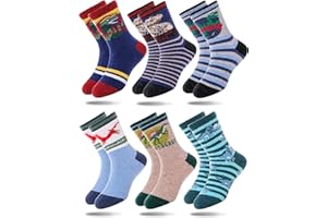 Sandsuced Kids Merino Wool Socks for Boys Toddlers Girls Warm Thermal Winter Thick Hiking Walking Cosy Crew Cabin Socks 6 Pairs