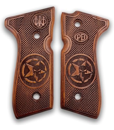 Cachas Madera Haya ZIB Talladas A Mano Beretta 92FS M9 96 ZIB GRIPS Beretta 92,92F,92FS,92A1,92G,92D,96,96D Poignées Faites Main Ars.019 Hermes Lite 2