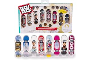 Tech Deck, Competition Legends 8-Pack Fingerboards with Cards, Olympic Games Paris 2024, Customisable Mini Skateboards, Kids’ Toys for Ages 6 and up