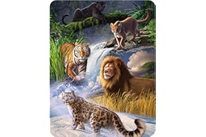 Magnet 3D LiveLife - Félin de Deluxebase. Aimant lenticulaire Puissant pour frigo 3D Jungle. Magnet décoratif Enfants & Adultes avec Illustrations sous Licence Artiste renommé Jerry LoFaro