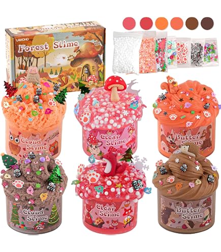 6-teiliges Rosa Slime Set – Mit Schneereis, Butter & Crystal Texturen, DIY Bastelspaß Für Kinder