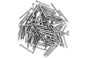 OMOTOOL Hardware Set di chiodi in acciaio al carbonio (100 pezzi), chiodi zincati per appendere immagini e lavorazione del legno, chiodi in acciaio per battiscopa e lavorazione del legno (25 mm)