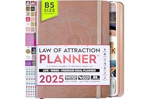 FREEDOM MASTERY Planer Prawo Przyciągania 2023 – planer tygodniowy, miesięczny, 12-miesięczna podróż w celu zwiększenia produktywności i szczęścia