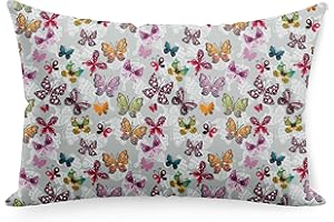 ‎PINKZEBRA PinkZebra Kinder Kopfkissenbezüge 20 x 30 cm, Kissenbezug aus 100% Baumwolle, Kissenhülle Jungen&Mädschen, Öko-tex, Hülle für Kissen mit Reißverschluss, Bunte Schmetterlinge