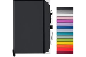 Bstorify A5 Notebook And Pen Set - Journal Notepad 160 Lined Pages (14.85 x 21 cm) Black Notebook A5 with Hardback Cover, Pen Loop, Expandable Pocket - Ideal for Notetaking and Writing (A5, Black)
