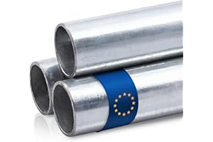 Stahl-Shop24 - Stahl Rundrohr verzinkt Hohlprofil geschweißtes Metall Stahlzinkrohr für Stahlbau, Rohr zum Heimwerken an Treppengeländern, Länge:2000 mm, Abmessung: Ø 21.3x2.6 mm