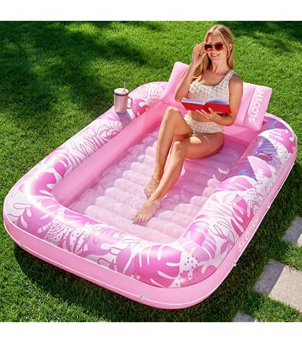 Matelas Gonflable Piscine 170x110cm – Avec Appui-tête – PVC épais – Lit De Bronzage Pour Plage, Camping, Lac