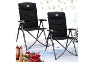 TIMBER RIDGE Fauteuil Jardin Exterieur 150kg Chaise Pliante Camping Portable Dossier Haut 4 Positions Réglables Fauteuil Realx Inclinable pour Terrasse Balcon Jardin Camping Pique-Nique