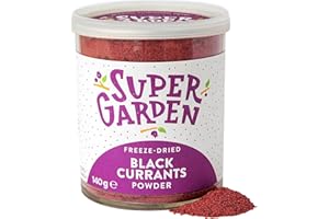 SUPERGARDEN Super Garden Freeze Dried Blackcurrant Powder | Pure & Natural, No Additives, Non-GMO, Vegan, High in Vitamin C & Antioxidants | freeze dried Fruit Ideal for Smoothies, Baking, and Desserts | 140g