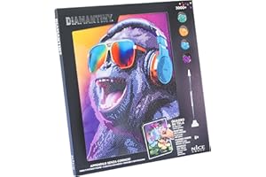 DIAMANTINY Level Up - QUADRO - Creative Art, Diamond Painting Kit, crea il mosaico Dj Gorilla
