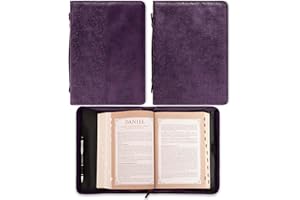 Christian Art Gifts Women's Fashion Bible Cover Faith Hebrews 11:1, Purple Paisley Faux Leather, XL