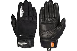 Furygan Jet D3O - Gants de Moto Homme - Paume 100% Cuir - Tactile - Confort - Gants d'été - Respirant & Léger - Protection Métacarpes D3O