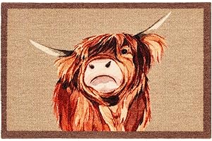 My Mat Highland Cow Nylon Indoor Pattern Washable Doormat for Hallway, Kitchen, Front Door 50x75cm