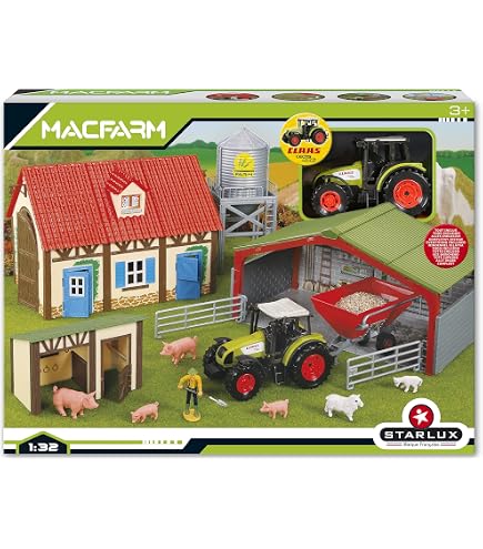 Ferme En Bois 21 Pièces Eichhorn - Jouet Enfant Avec Animaux, Bâtiments Et Barrières - Développe Imagination Et Motricité