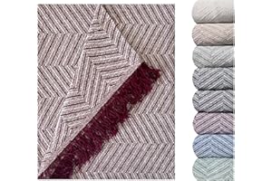 GFD - Colcha Multiusos Espiga para Sofá y Cama Algodón Poliéster, Manta Foulard Cómoda Práctica y Suave, Plaid para Cama Cubrecama, Cubre sofá (Granate, 180 x 260)