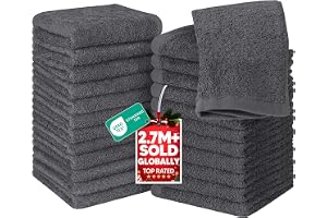 Utopia Towels - (Set om 24 - Grå) tvättlappar - 30 x 30 cm, 100% ringspunnen bomull, Premium flanelltyg, högabsorberande och mjuka fingertoppshanddukar