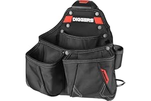 KIRNER Diggers Tools - Zimmermann XL Werkzeugtasche [ Profi Quik Klik System ] - Flexibel Kombinierbare Werkzeugtasche Gürtel - Hochwertige Gürteltasche Werkzeug für Elektriker, Dachdecker & Zimmerer