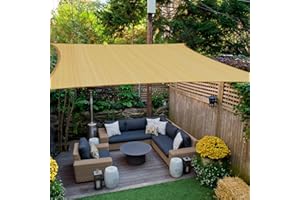 HAIKUS Tenda a Vela Ombreggiante Quadrata 4x4 m, HDPE Traspirante, Telo Ombreggiante 400x400 cm, Tenda da sole per Esterno, Giardino Terrazza, Sabbia