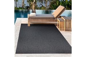 ‎THE CARPET the carpet Toulouse - In- und Outdoor Teppich für Wohnzimmer und Küche - Pflegeleicht, Wasserabweisend, Robust und Strapazierfähig, Anthrazit, 120 x 160 cm