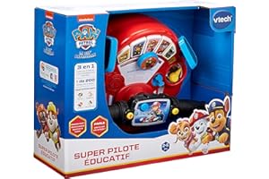 VTech- Pat Patrouille Super Pilote Ãducatif Paw Patrol Educatif, 80-190205 - Version FR, 2 - 6 ans, inclus 1 Volant