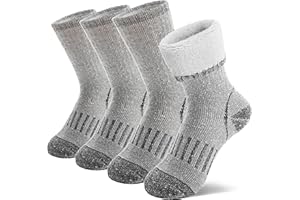 MOSEY KOSY 4 Paires Enfants Laine Mérinos Chaussettes Randonnée Garçons Filles ToutPetits Thermique Hiver Chaudes Bottes Épaisses Rembourrées Snowboard Chaussettes
