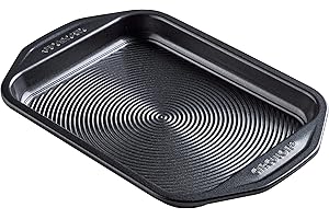 Circulon Ultimum Small Baking Tray Non Stick - Small Oven Tray, Durable Carbon Steel, Freezer & Dishwasher Safe Bakeware, Black, 29.2 x 19.8 x 2.5cm