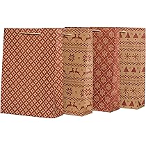 Sacchetti Regalo Natalizi In Carta Kraft 12 Pezzi: Stile Scandinavo Con Manico In Iuta - 2