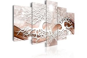 CUADROS B&D XXL murando Handart Cuadro en Lienzo Arbol Personas Amor 200x100 cm 5 piezas Cuadros Decoracion Salon Modernos Dormitorio Impresión Pintura Moderna Arte Abstracto romantico h-A-0064-b-n