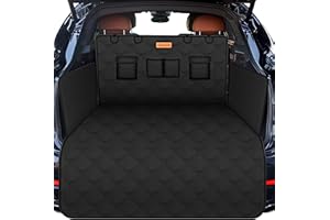 Looxmeer Car Boot Protector for Dogs, Universal Car Boot Liner Cover with Bumper and Side Protection, Waterproof Nonslip Multi-Layer Dog Blanket for Car Van SUV, Black