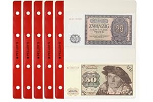 PELLER'S 10 Feuilles pour 20 Billets de Banque, pour Classeur M. 2 Poches 143mm x 80mm sur Chaque Feuille