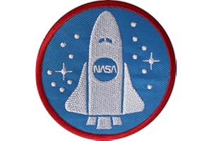 ELLU NASA Space Shuttle Iron Sew On Patch Astronaut Fancy Dress Costume Rocket Badge