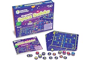 Learning Resources Sudoku Espacial Magnético – Juego Educativo de Lógica y Matemáticas – Desde 4 Años – 72 Fichas – Portátil para Casa y Aula