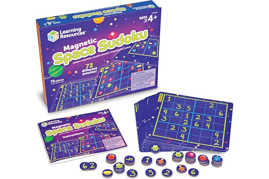 Learning Resources Magnetic Space Sudoku, Puzzle Game, 72 Pieces, Ages 4+