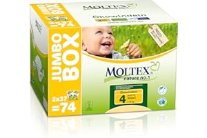 Moltex Nature No. 1 Ökowindeln, Größe 4 (Maxi), 7-18 kg, (1 x 74 Windeln)