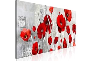 murando - Quadro Fiori Papavero 90x30 cm 1 Pezzo Stampa su Tela in TNT Tessuta XXL Quadri Moderni Murale Arte Moderno Grafica Decorazioni da Parete Pittura Immagini Decori