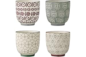 Bloomingville małe kubki Karine, szaro-zielono-fioletowe, ceramika, zestaw 4 sztuk