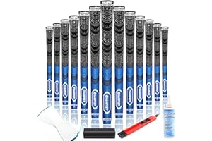 CHAMPKEY Premium Hybrid Golf Grips 13 Pack | All Weather Performance Golf Club Grips | Choose Between 13 Grips with 15 Tapse and 13 Grips with All Kits
