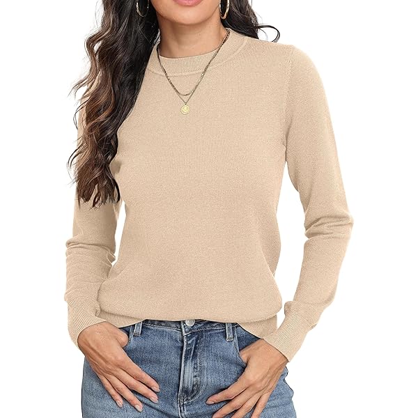 Zeagoo Trui voor dames, herfst, elegante gebreide trui, ronde hals, lange mouwen, gebreide trui, gehaakte trui, licht geribbeld, gebreide trui, S-XXL, wit, XXL