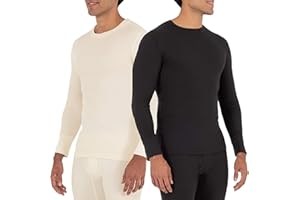 Fruit of the Loom unisex - vuxen Recycled Waffle Thermal Underwear Crew Top (1 and 2 Packs) Pyjamastopp