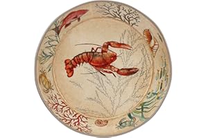 ROSE & TULIPANI MILANO Thun Rose & Tulipani, Spaghettiera con Decorazioni del Mondo Marino in Melamina, Idea Regalo, Linea Sea Life, Ø 37 cm