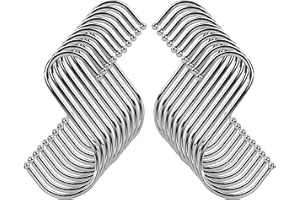 MENGH-SHOP Crochets en S de 10 cm en S Crochet de Suspension en Acier Inoxydable avec Bouts Sphériques pour Ustensiles de Cuisine, Serviettes, Vêtements, Plantes, Outils de Jardinage 20 Pièces (Argent)