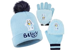 Bluey Conjunto Accesorios de Invierno para Niñas - Gorro, Bufanda Niña y Guantes o Gorro y Guantes, Regalos para Niños