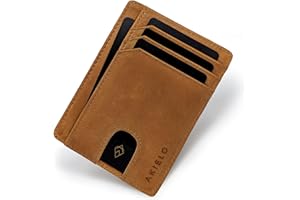 AKIELO Portefeuille Homme RFID Blocage avec Coffret Cadeau – Porte Cartes Ultra Fin – Portefeuille Minimaliste (Collection Bravo)