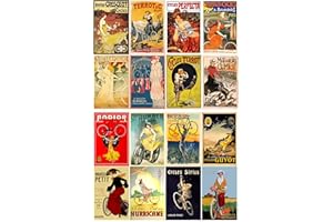 Decoupage Paper Pack (20 Sheets 10x15cm) Bike Cycling Lady Vintage Posters FLONZ Vintage Ephemera