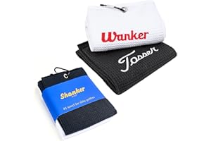Shanker Golf - Funny Golf Towel Set - Rude Gift for Golfers - 2 x Tri-Fold Microfibre Towels - Joke Branded Golf Accessories & Presents